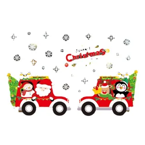 Christmas window stickers static decals holiday glass decorations for home party retail shop display