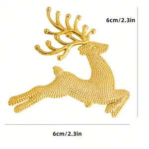 Goldener Weihnachtsrentier Anhänger 6cm Hängeornament für Weihnachtsbaum Deko Basteln
