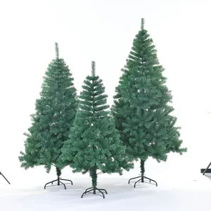 Artificial Christmas tree set with dense PVC branches and flame retardant design for holiday decor.