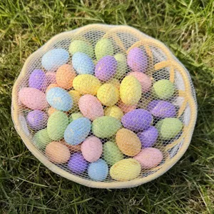 Colorful mini Easter foam eggs in net bag decorative holiday party supplies small size