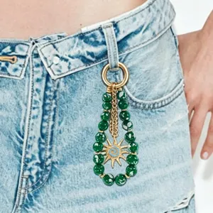 Pendentif de sac en perles acryliques colorées porte-clés accessorie pour jean