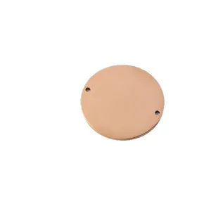 Stainless steel round double-hole blank pendant DIY jewelry connector for custom engraving