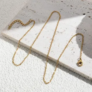 Roestvrijstalen O-ketting halsketting met kreeftsluiting en handige verlenging voor hangers.