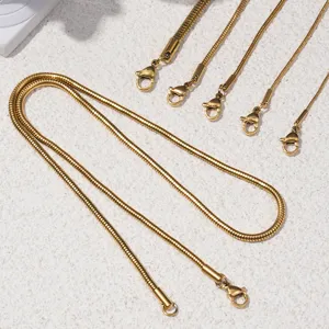 Gouden ronde slangenketting ketting roestvrij staal DIY sieraden accessoire 60cm
