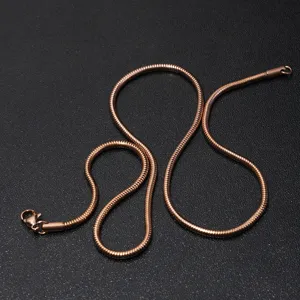 Roségoud roestvrij staal ronde slangenketting ketting veelzijdige DIY sieraden accessoire