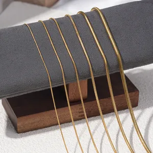 304 Roestvrij Stalen Ronde Slangenketting Ketting Vacuüm Verguld Goud Roségoud Zilver DIY Sieraden Maken Ketting Voor Mannen Vrouwen Sieraden