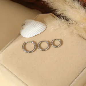 Titanium staal creolen set, eenvoudige kraakbeen piercing sieraden, zilveren minimalisten ring.