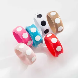 Y2K coloré pois résine jonc bracelet chunky esthétique acrylique bijoux pour femmes