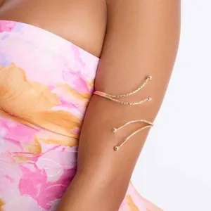 Geometric metal open arm cuff for women, stylish punk rock fashion upper arm bracelet jewelry.