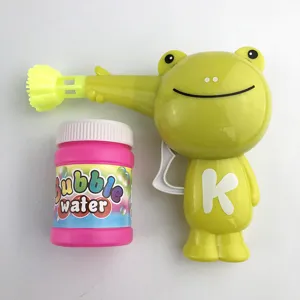 Juego de pistola de burbujas manual con diseño de rana de dibujos animados para niños.