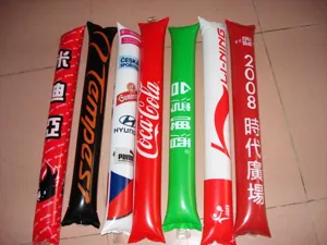 Inflatable cheering sticks thunder tubes custom logo for sports concerts and fan events.