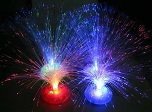 Colorful fiber optic LED lamp, flashing night light toy for kids and room party decor.