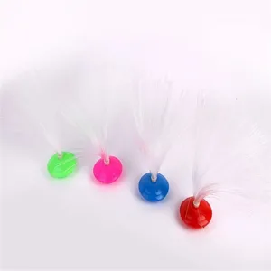 Colorful flashing fiber optic light toys, luminous shuttlecock for kids night entertainment.
