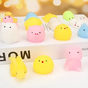 Cute Animal Mochi Squishy Toy Soft TPR Squeeze Ball Stress Relief Sensory Fidget Toy Fun Toy For Kids And Adults