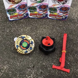 Metal fighting top toy set with launcher and ripcord, great gift for kids entertainment.