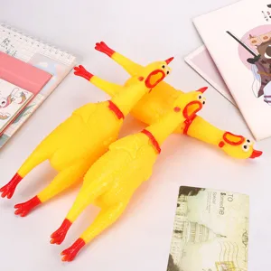 Gummihuhn quietschendes Haustier Spielzeug lustiges Enten Spielzeug Stressabbau Party Spass