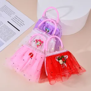 Borsa giocattolo luminosa per bambini fatta a mano rete perla regalo carino per ragazze
