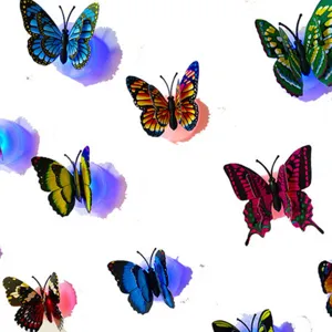3D glowing butterfly wall sticker LED night light colorful home decor bedroom lighting