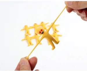 Gelbes dehnbares Dekompressionespielzeug Mini Gummi klebriger Mann flexibel lustig fidget