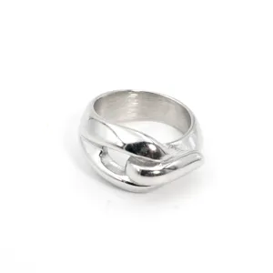 Minimalistische titanium stalen ring voor dames, modieuze geometrische vinger sieraden.
