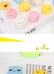 Cute mochi squeeze toy set, soft stress relief animal toys for kids and adults daily fun.