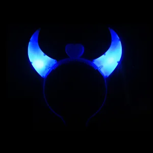 LED light up devil horns headband flashing party hair hoop glowing hair accessories
