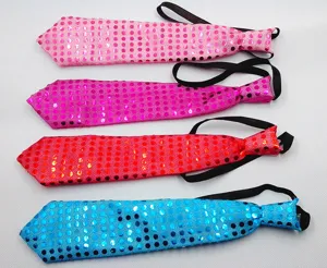 Sequin necktie flashing glitter tie for stage performance party festival celebration props.