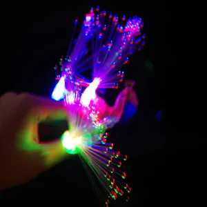 LED finger light glowing fiber optic ring colorful flashing party toy concert night glow item