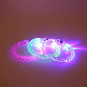 Acrylic LED glowing bracelet with bubble texture, colorful flashing light for party.