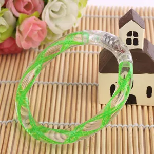 Transparent green LED glowing bracelet toy for kids and night market party wholesale supplies