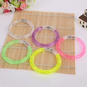 LED light-up acrylic glowing bracelets colorful night market toys detail view showcase