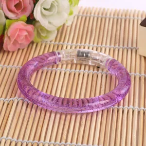 LED glowing bracelet acrylic flashing wristband children night market toy detail view