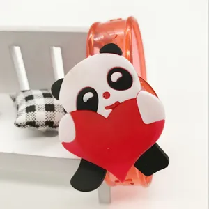 Cute cartoon panda slap bracelet glowing silicone wristband light up children toy gift