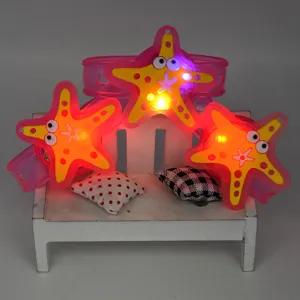 LED Starfish Slap Bracelet Cartoon Glowing Toy Kids Wristband Party Favors Cute Flash