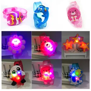 Kids cartoon glowing slap bracelet LED silicone night light wristband children toy gifts