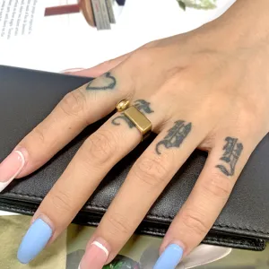 minimalistische roestvrijstalen ring 18k verguld geometrisch wijsvinger statement sieraad