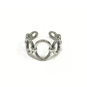 Mooie dikke schakelring van roestvrij staal, minimalistisch geometrisch open dames sieraden.