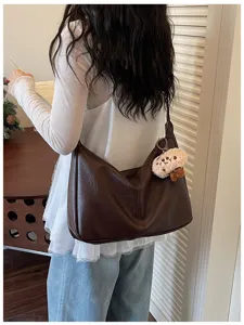 Κομψή vintage casual τσάντα ώμου μεγάλης χωρητικότητας για γυναίκες, ρετρό τσάντα hobo.