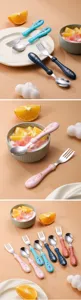 Ensemble de couverts pour enfants en acier inoxydable avec joli manche de dessin animé