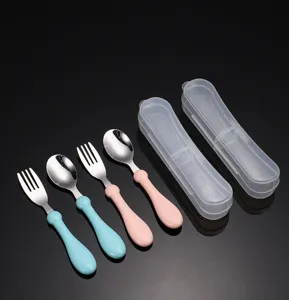 Set de couverts pour enfants en acier inoxydable avec boite de rangement portable bebe.