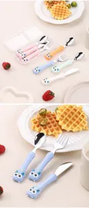 Set posate per bambini in acciaio inossidabile gufo cucchiaio forchetta coltello