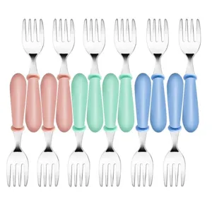 Kids Stainless Steel Fork and Spoon Tableware Portable Toddler Feeding Cutlery Minimalist Kitchen Dining Tool