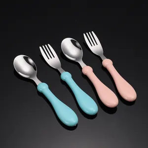 Ensemble de couverts pour enfants en acier inoxydable cuillère fourchette bébé repas