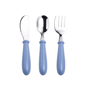 Stainless steel children cutlery set toddler feeding spoon and fork tableware main image