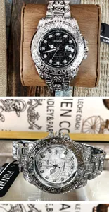 Herren Quarzuhr Edelstahl Schnitzuhr wasserdicht Kalender Mode Herrenuhr Accessoire