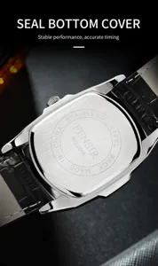 Detailed view of men quartz watch stainless steel barrel back cover fashion accessory