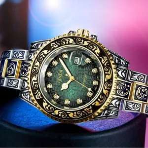 Men quartz watches steel strap waterproof luminous calendar fashion luxury wrist watch.