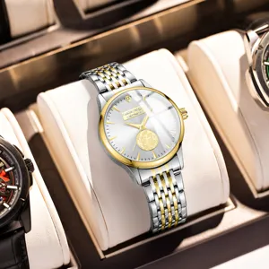 Men's Business Quartz Watch Stainless Steel Strap Luminous Waterproof Wristwatch Gold Black Fashion Dress Watch
