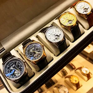 ZNIDS luxury automatic mechanical watch for men, stylish multi-function skeleton dial timepiece.