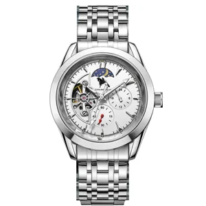Men's mechanical watch stainless steel automatic luxury business casual waterproof wristwatch